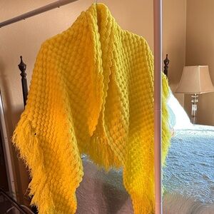Bright Yellow Textured Shawl